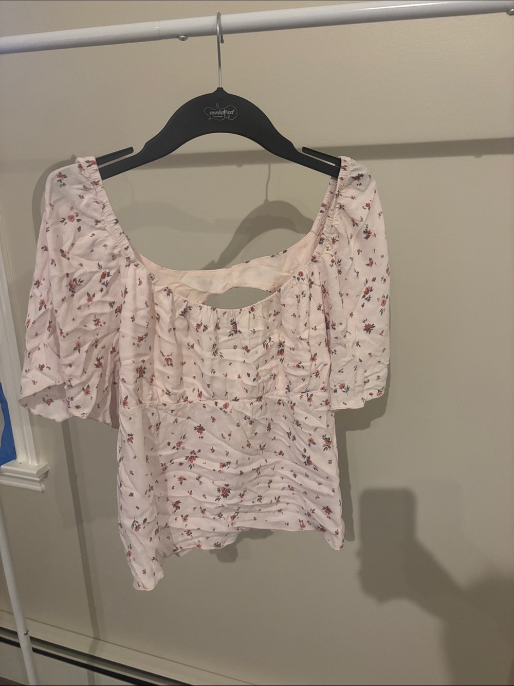 URBAN Romantics Light Pink Floral Square-Neck Blouse